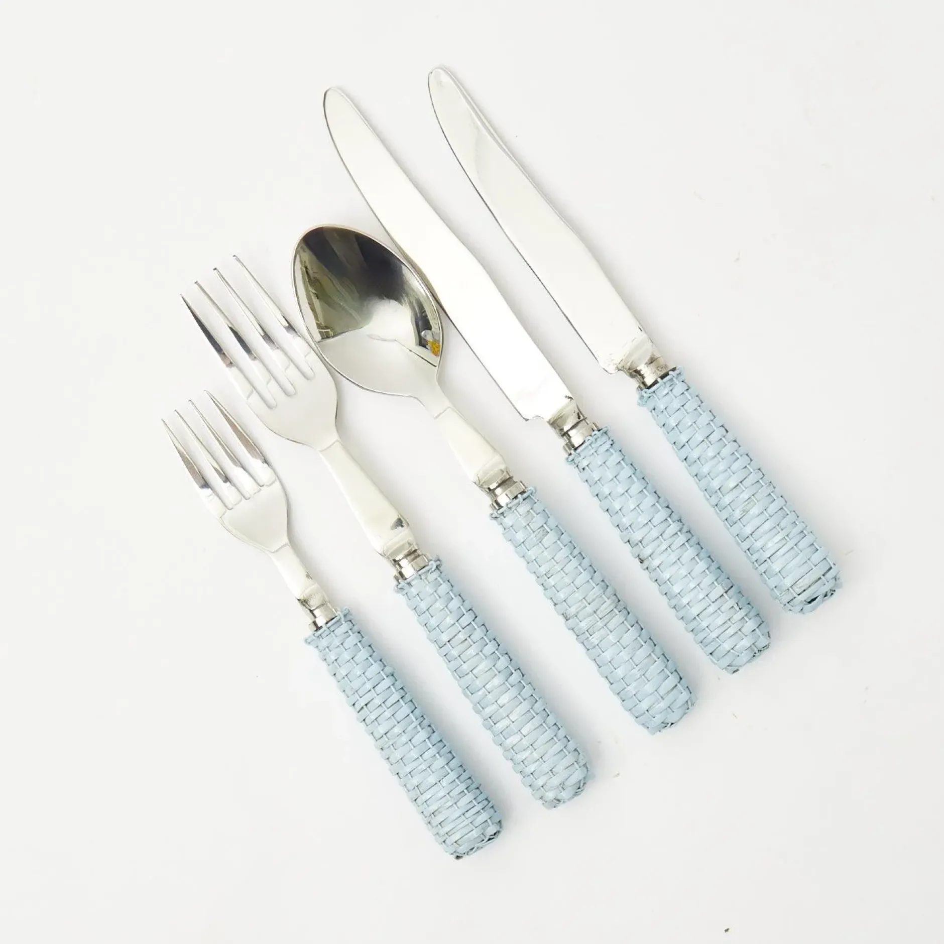 Clearance Mrs. Alice Blue Rattan Cutlery (5 Piece)