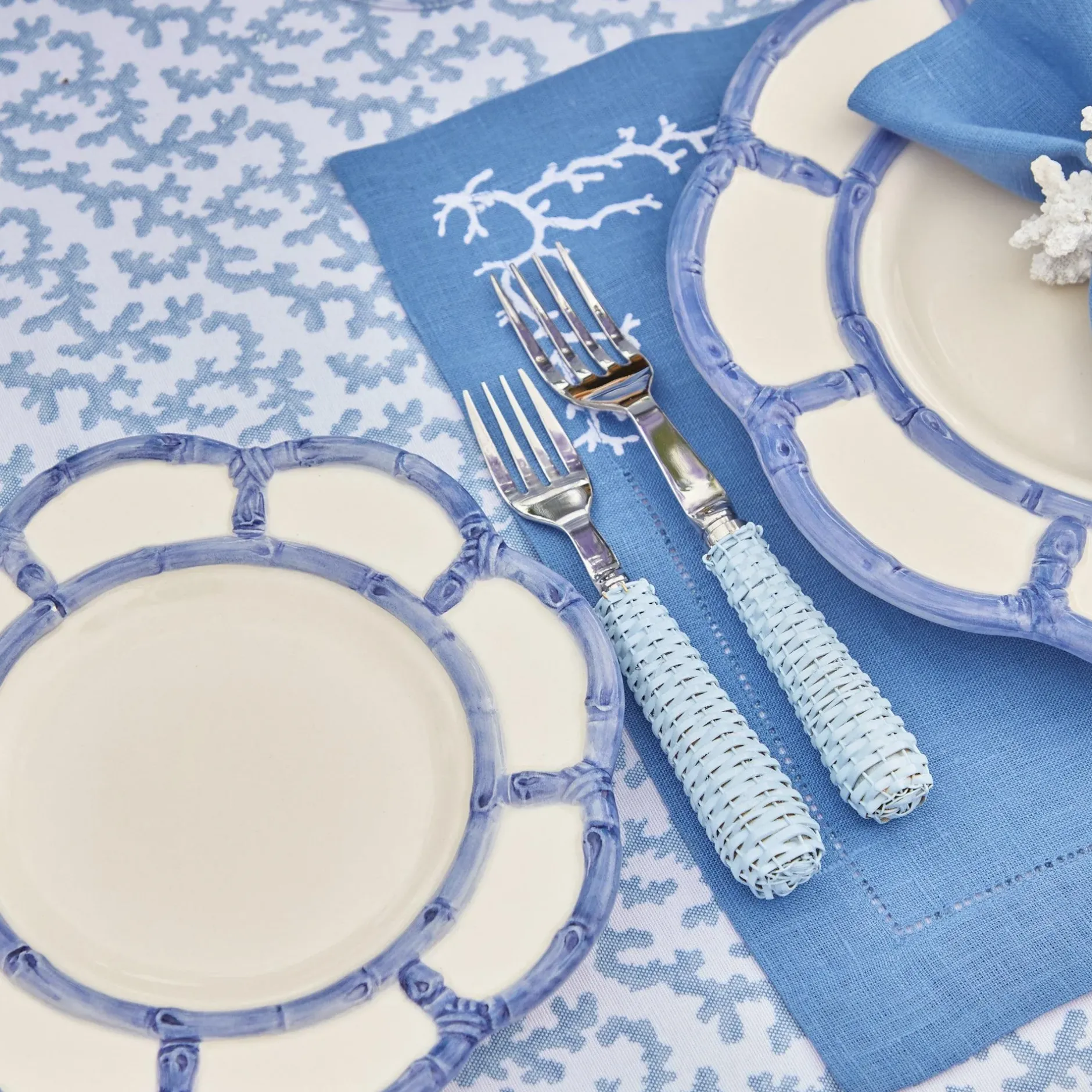 Mrs. Alice Blue Rattan Cutlery (5 Piece)