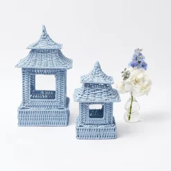 New Mrs. Alice Blue Rattan Pagoda Lantern Set