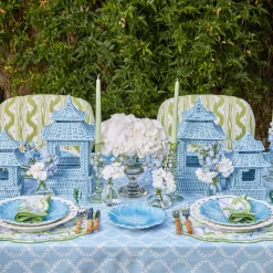 New Mrs. Alice Blue Rattan Pagoda Lantern Set