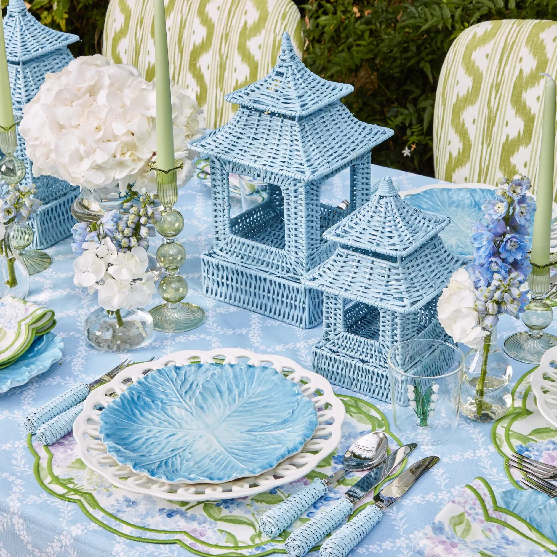 Clearance Mrs. Alice Blue Rattan Pagoda Lantern