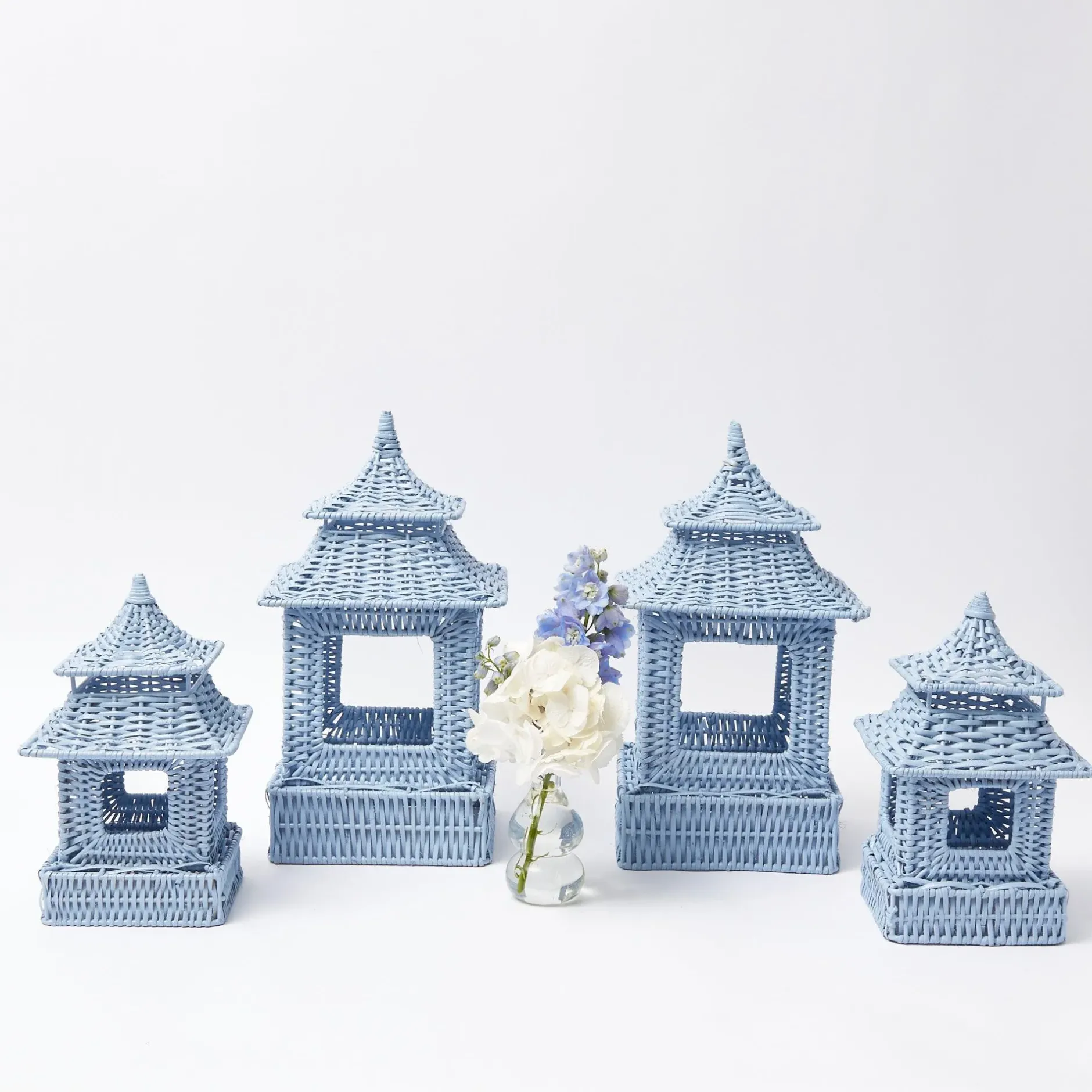 Best Mrs. Alice Blue Rattan Pagoda Lantern Set