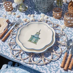 Clearance Mrs. Alice Blue Scalloped Pagoda Starter Plate