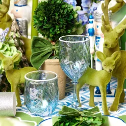 Discount Mrs. Alice Blue Swirl Water Glasses With White Rim (Set Of 4)