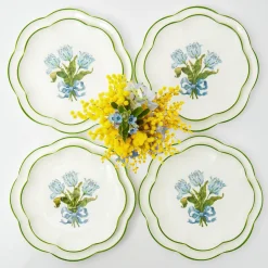 Mrs. Alice Blue Tulip Dinner & Starter Plates (Set Of 8)