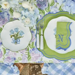 Mrs. Alice Blue Tulip Dinner & Starter Plates (Set Of 8)
