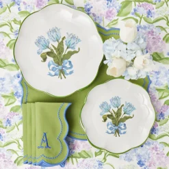 Mrs. Alice Blue Tulip Dinner & Starter Plates (Set Of 8)