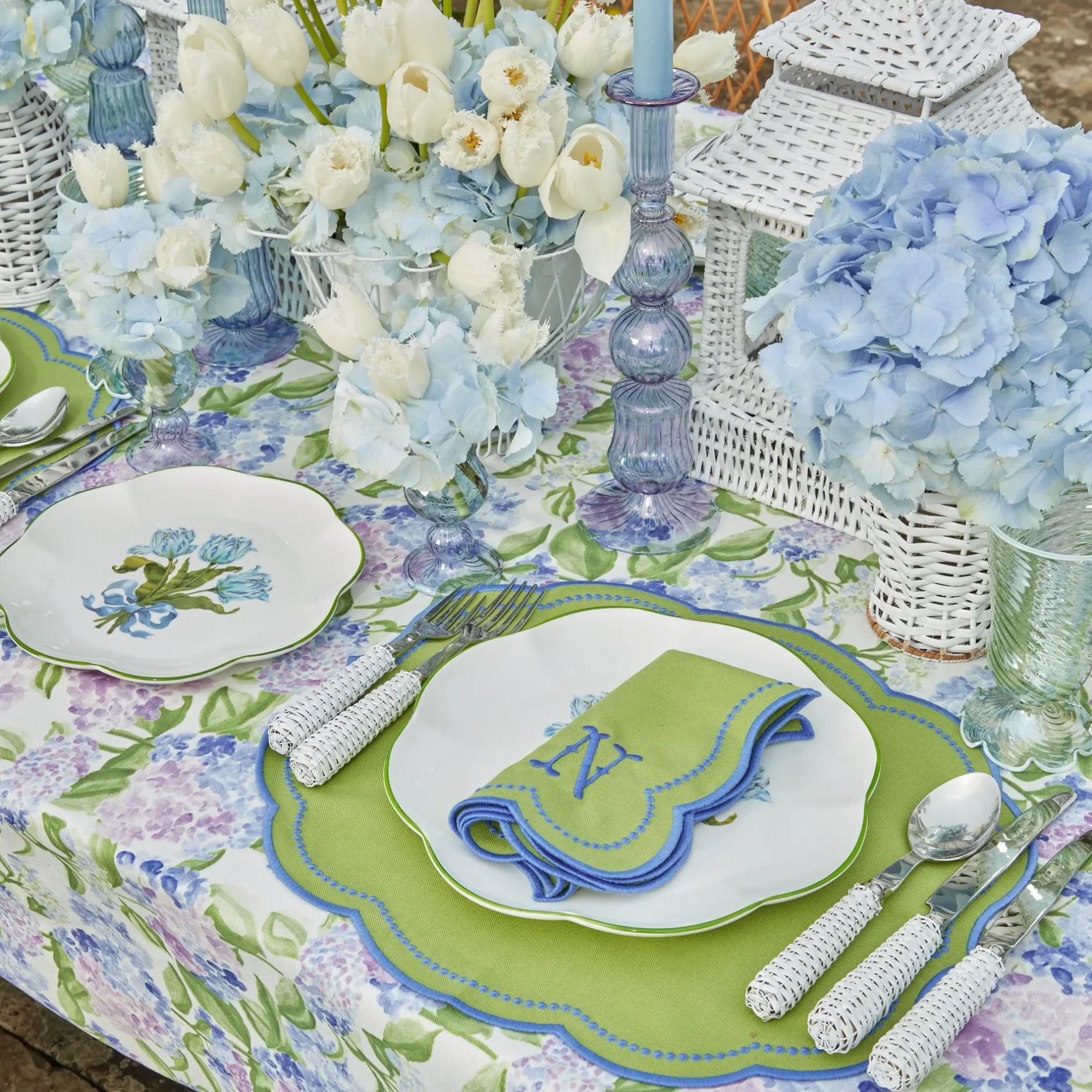 Outlet Mrs. Alice Blue Tulip Dinner & Starter Plates (Set Of 8)