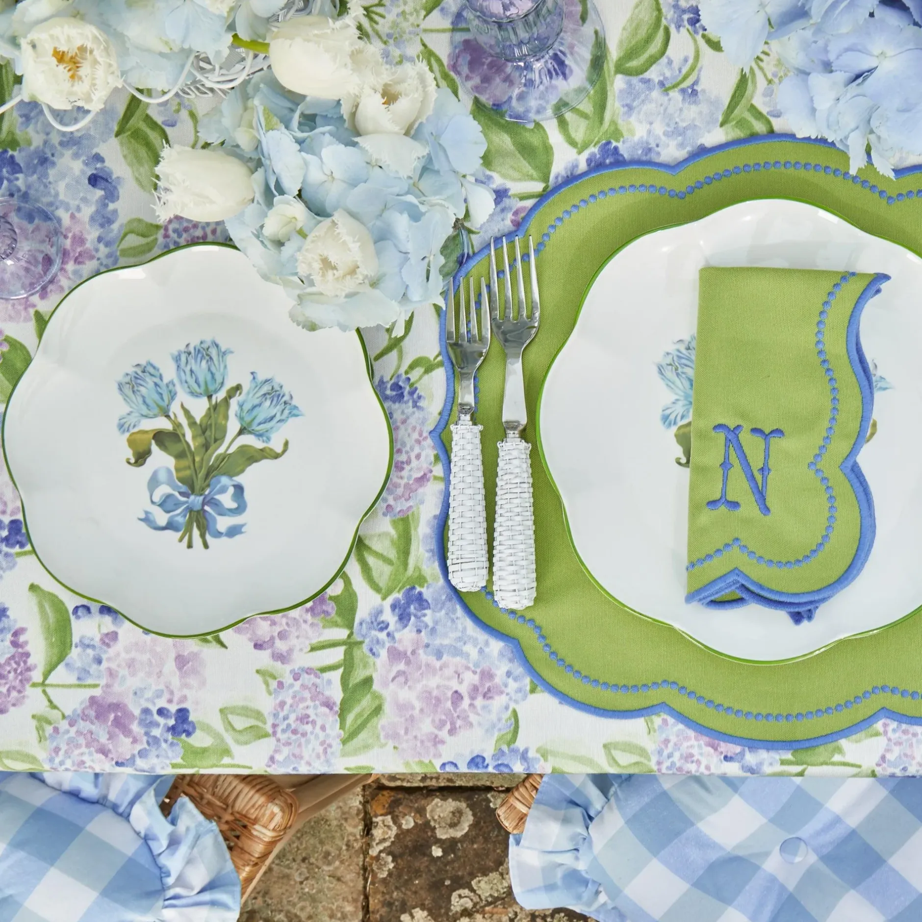 Outlet Mrs. Alice Blue Tulip Dinner & Starter Plates (Set Of 8)