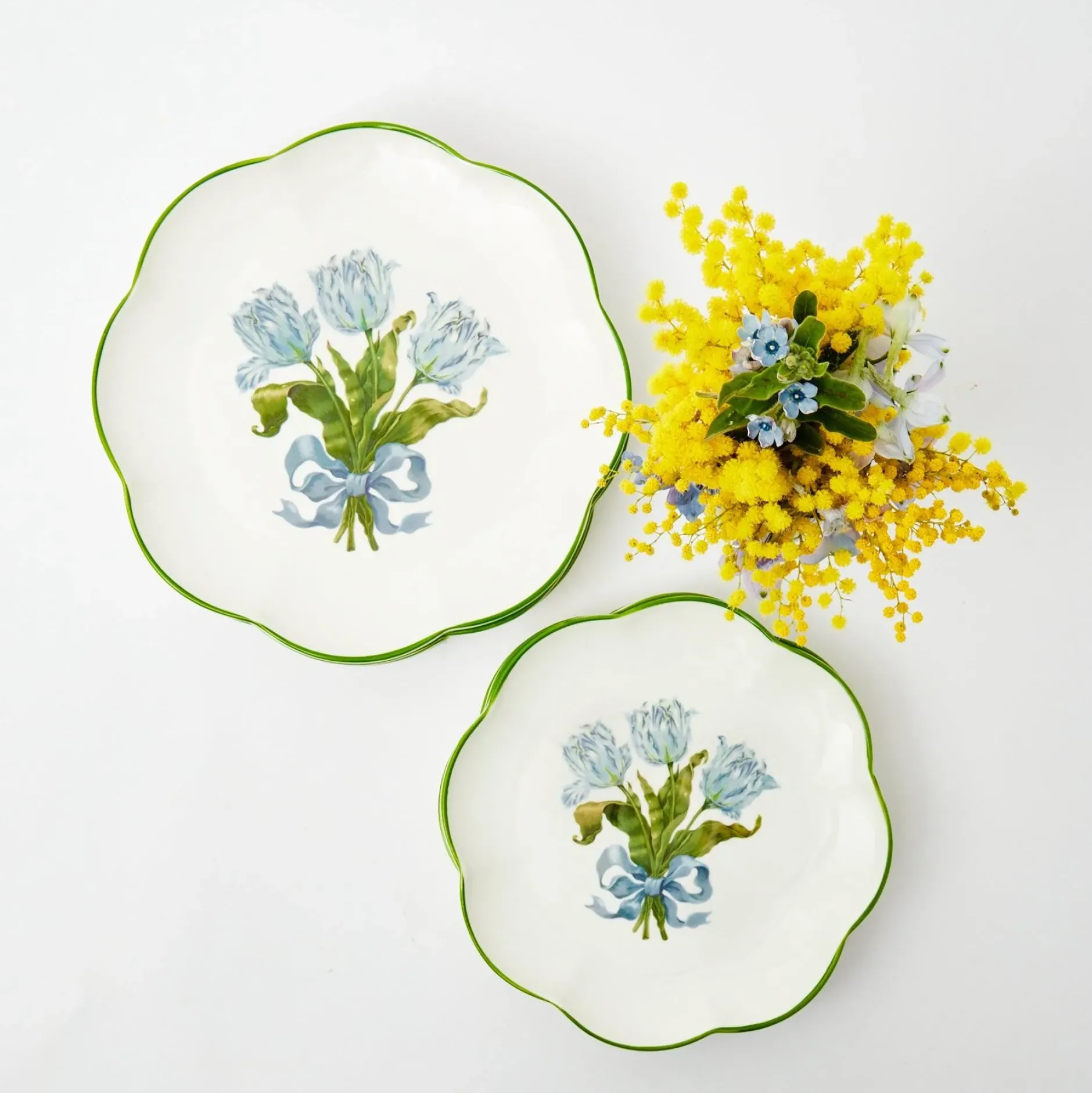 Online Mrs. Alice Blue Tulip Dinner & Starter Plates (Set Of 8)