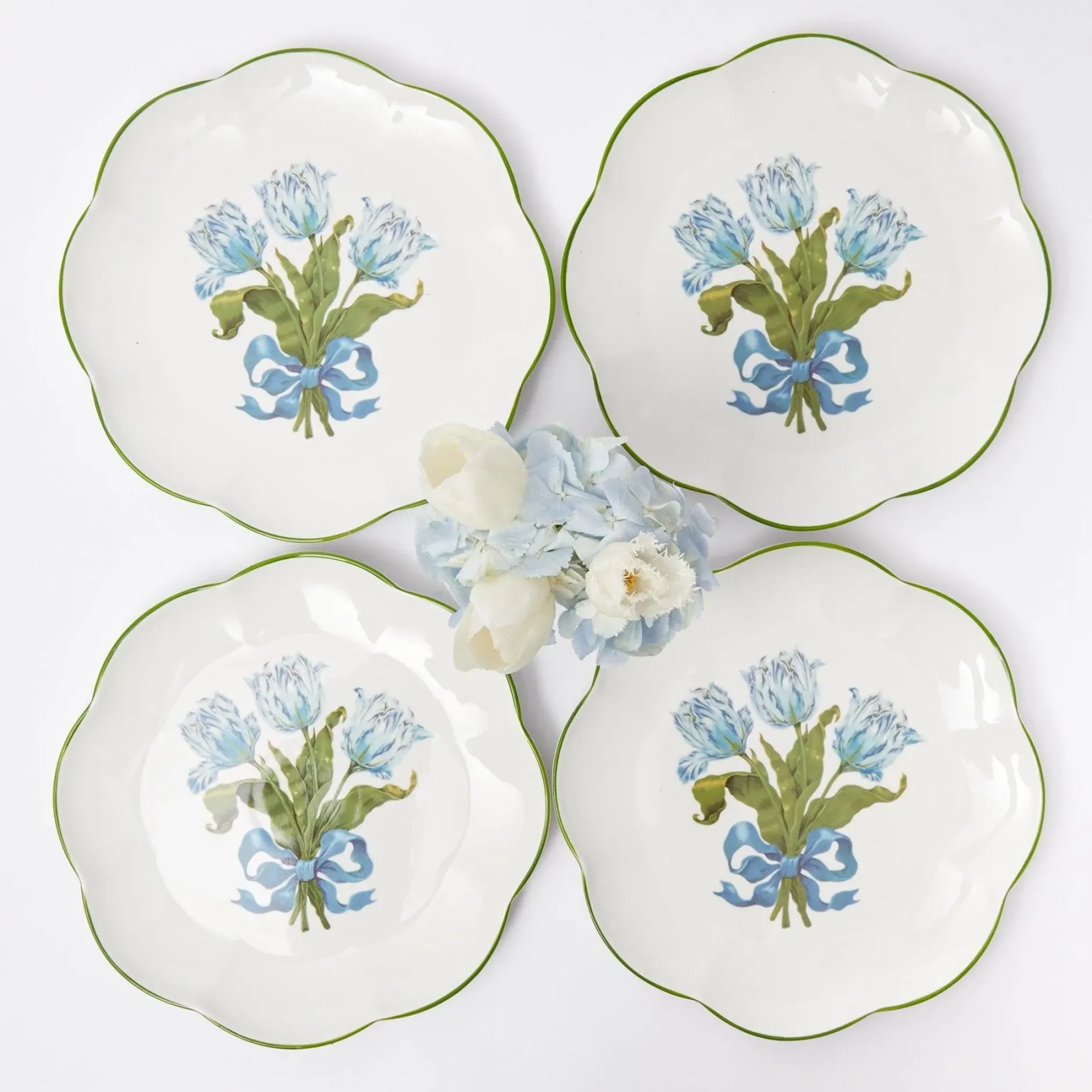 Discount Mrs. Alice Blue Tulip Dinner Plates (Set Of 4)