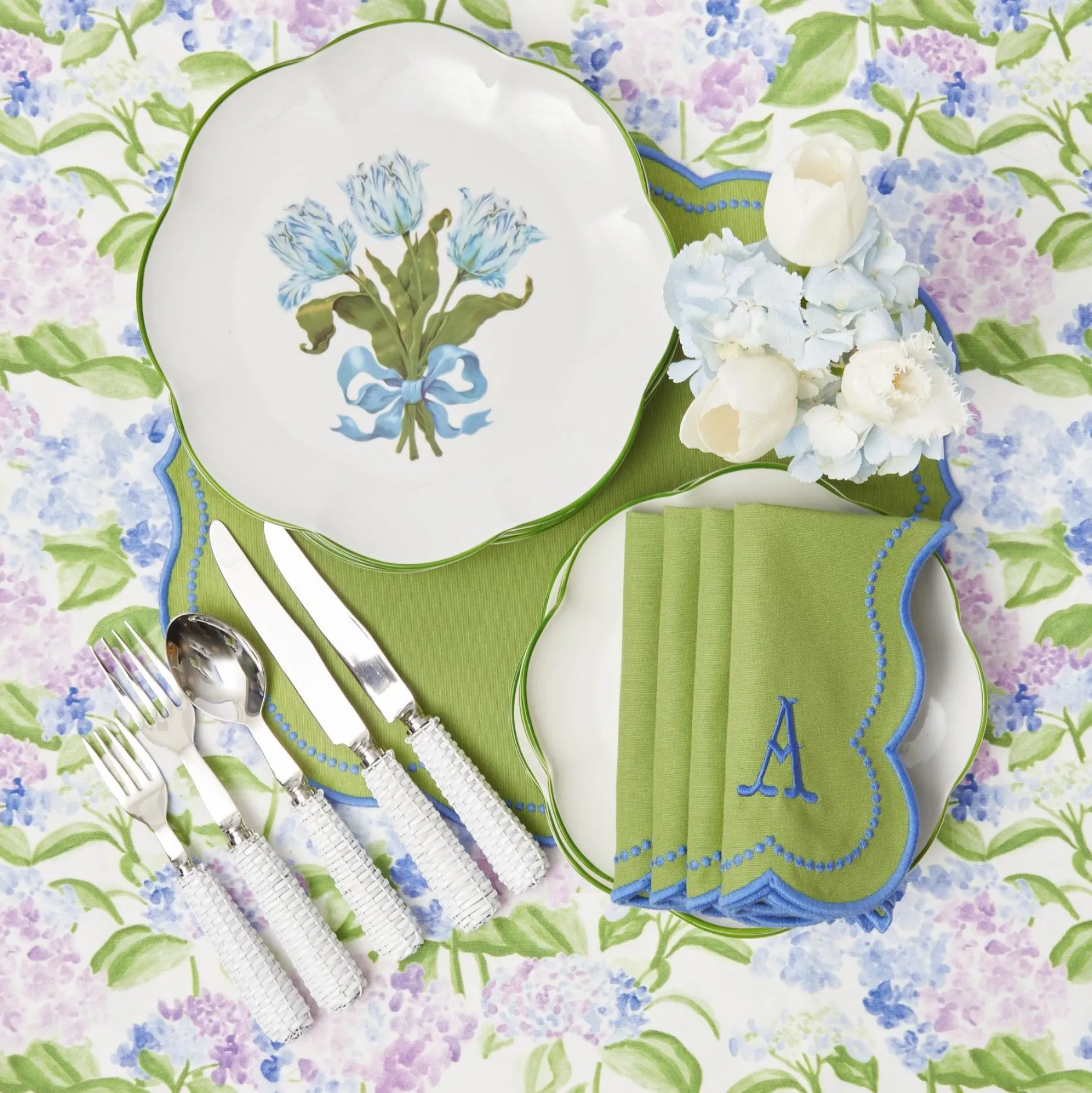 Mrs. Alice Blue Tulip Dinner Plates (Set Of 4)