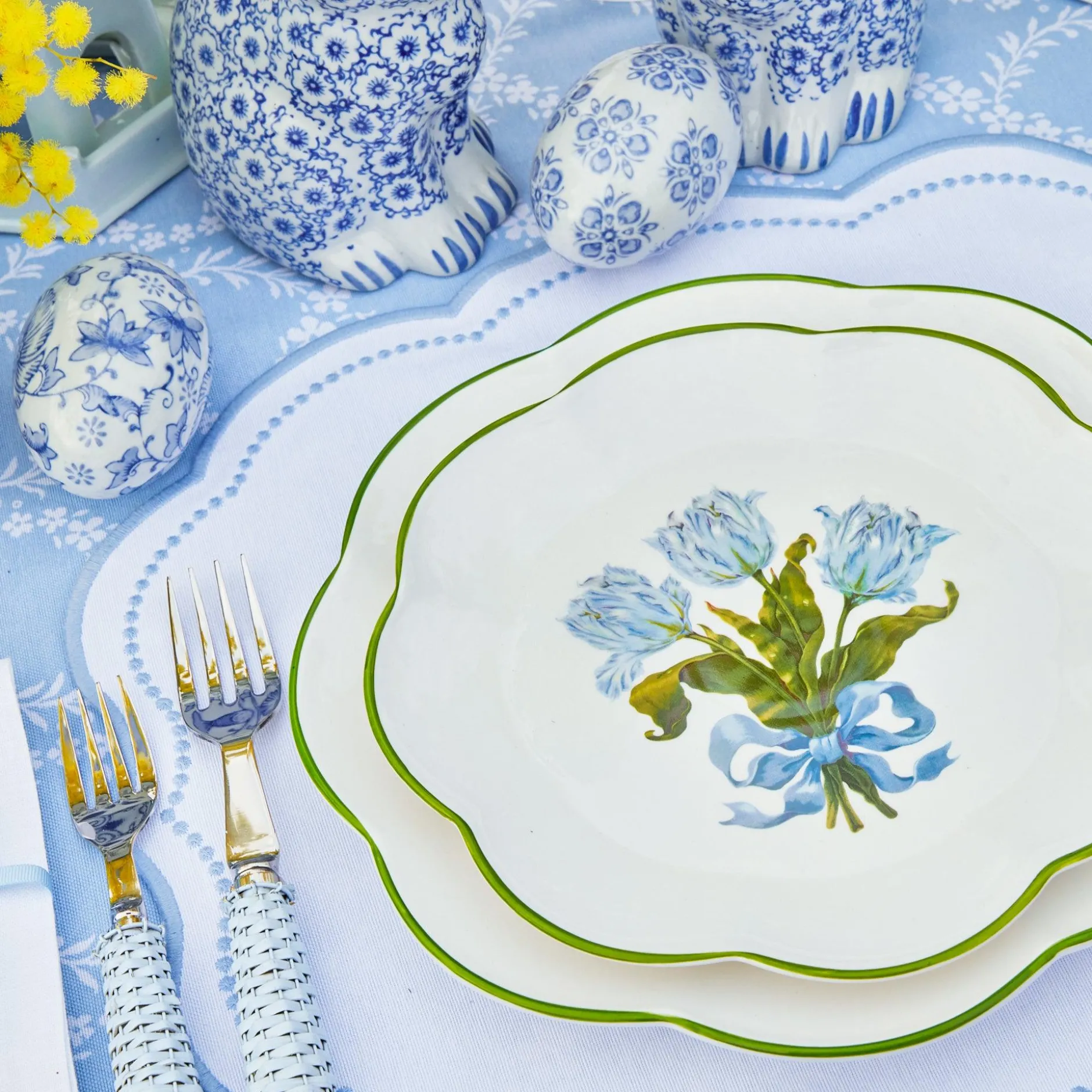 Online Mrs. Alice Blue Tulip Starter Plates (Set Of 4)