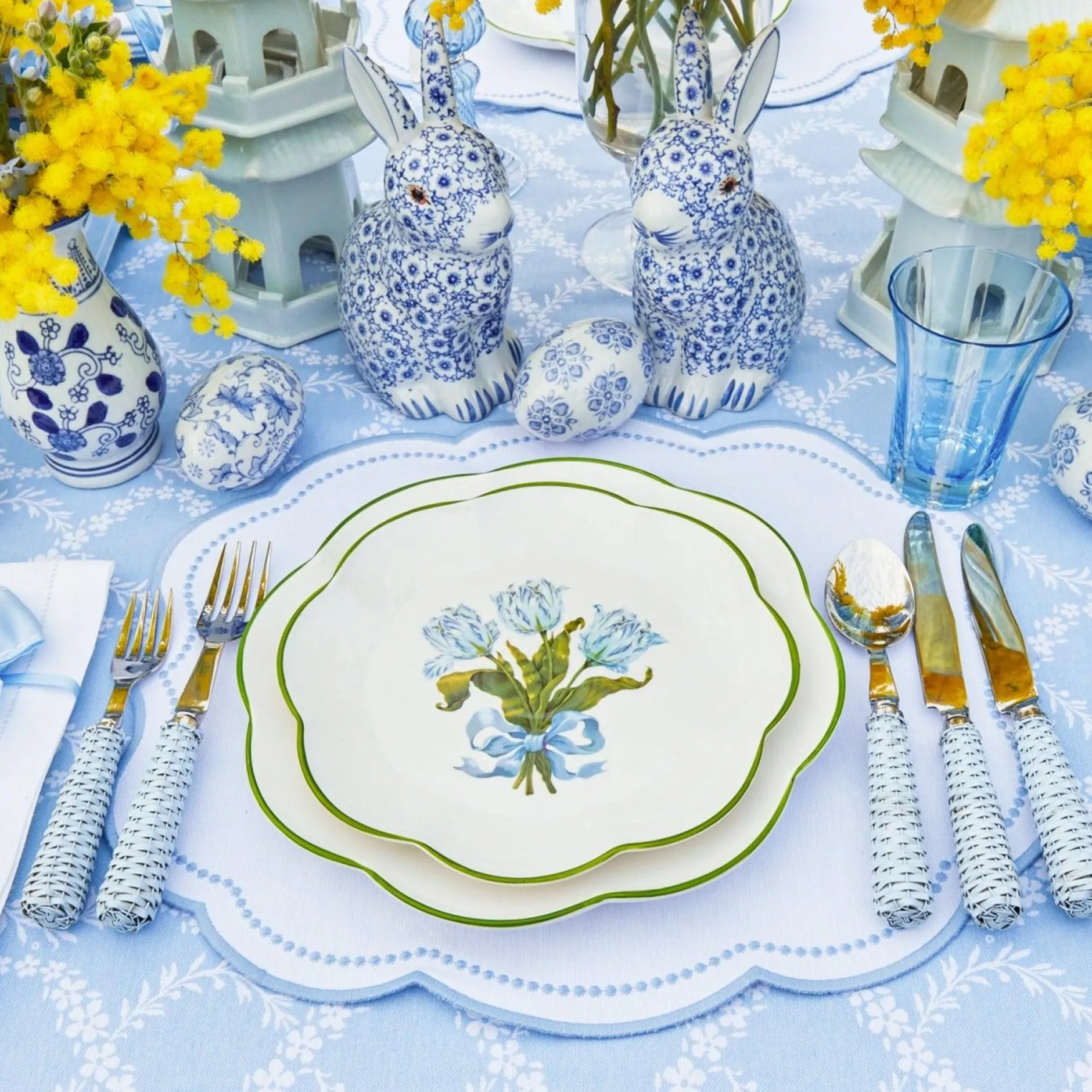Online Mrs. Alice Blue Tulip Starter Plates (Set Of 4)