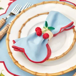 Online Mrs. Alice Blue With Red Scallop Napkins (Set Of 4)