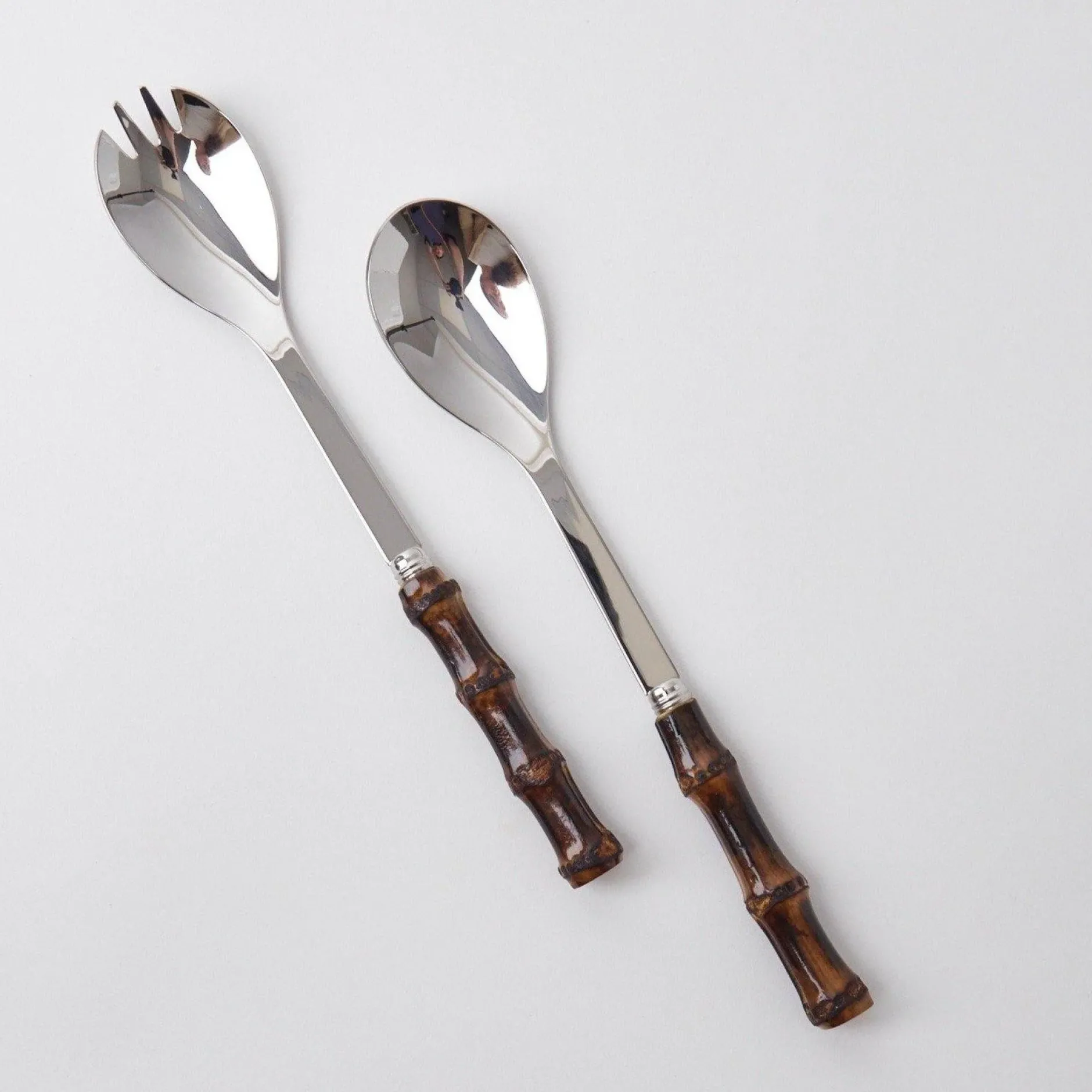 Clearance Mrs. Alice Burnt Bamboo Salad Servers