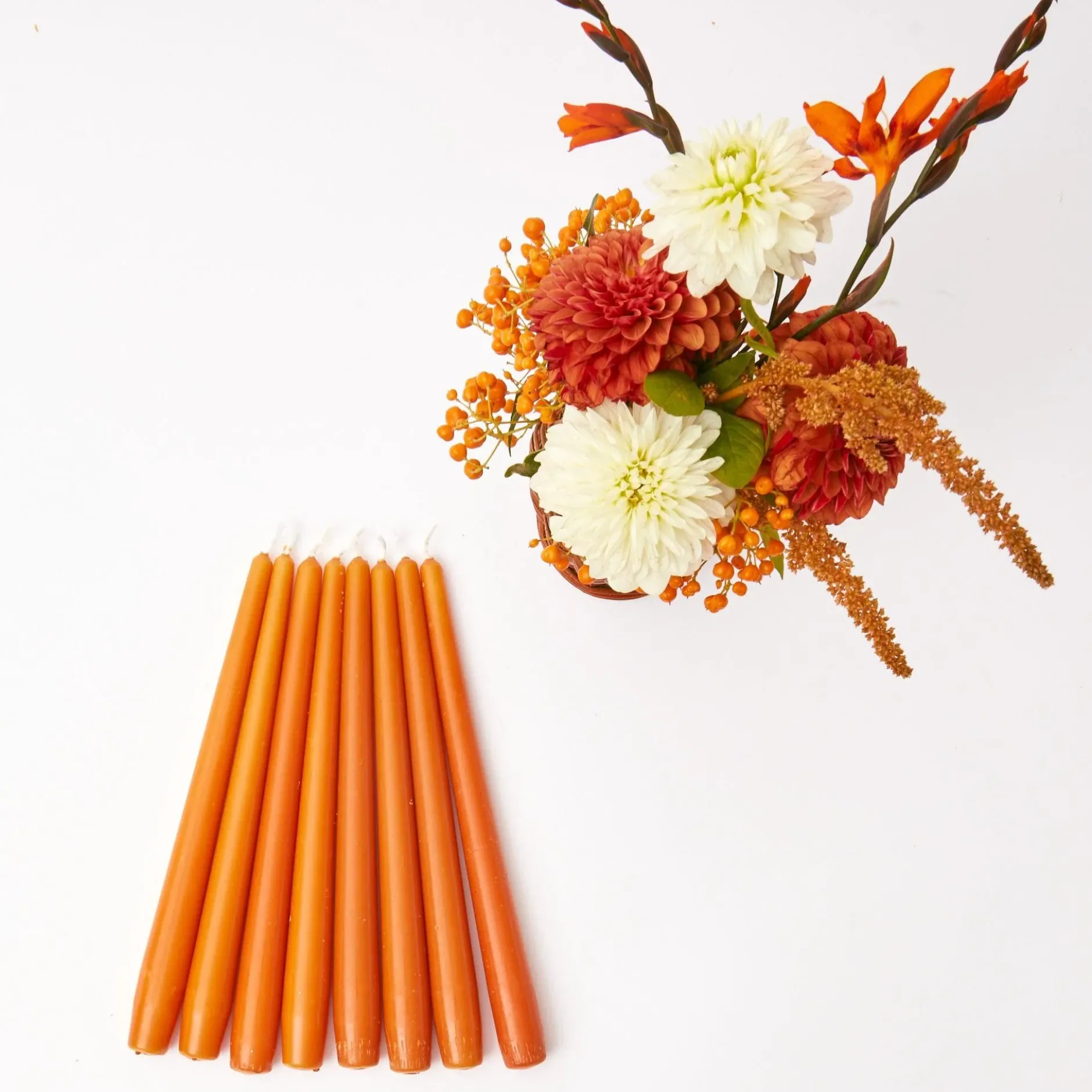 Hot Mrs. Alice Burnt Orange Candles (Set Of 8)