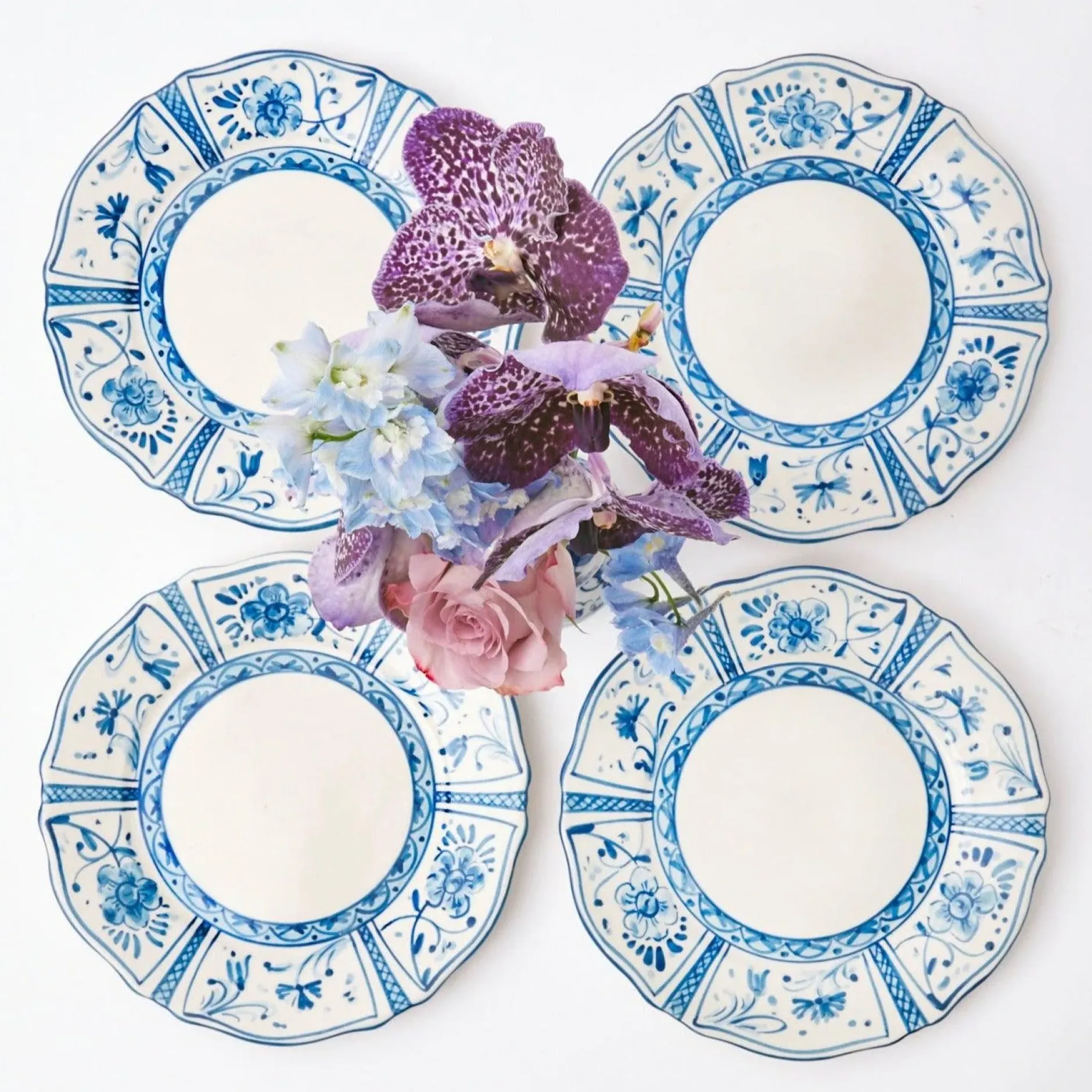 Outlet Mrs. Alice Cadiz Hand Painted Starter Plates (Set Of 4)