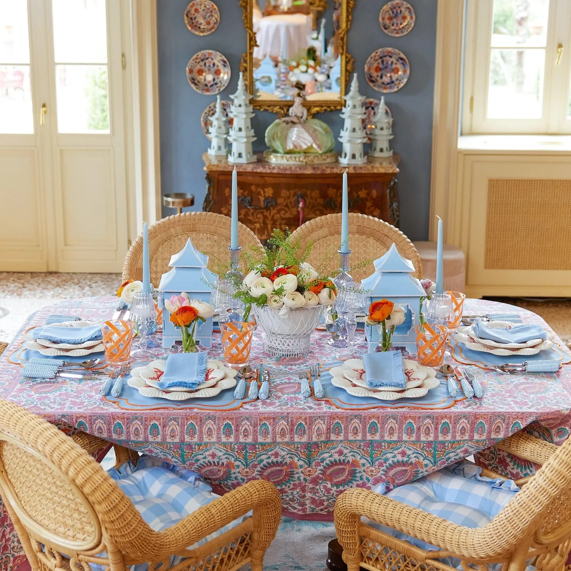 Online Mrs. Alice Camille Azure Candle Set (Blue)