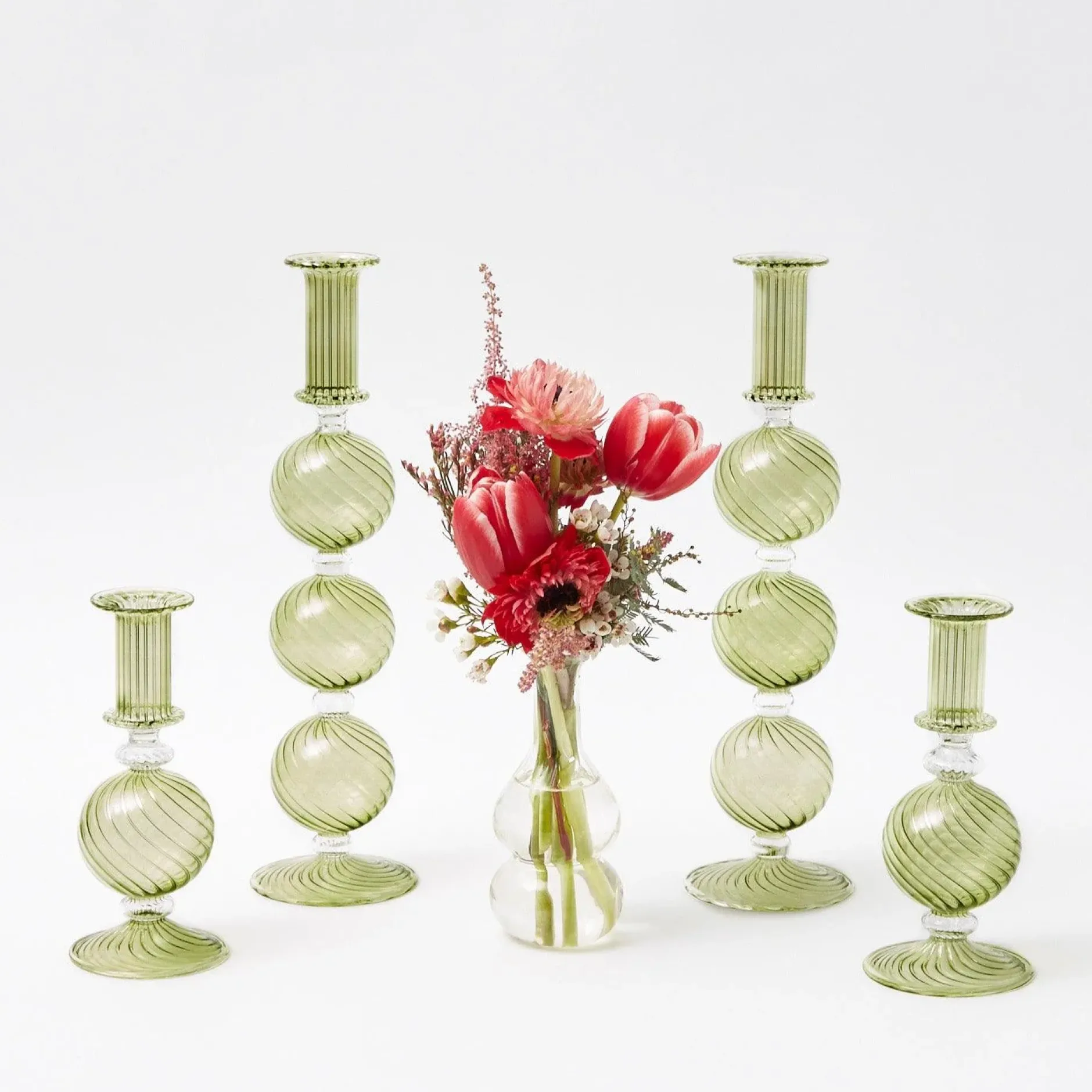 Outlet Mrs. Alice Camille Olive Candle Holder Set