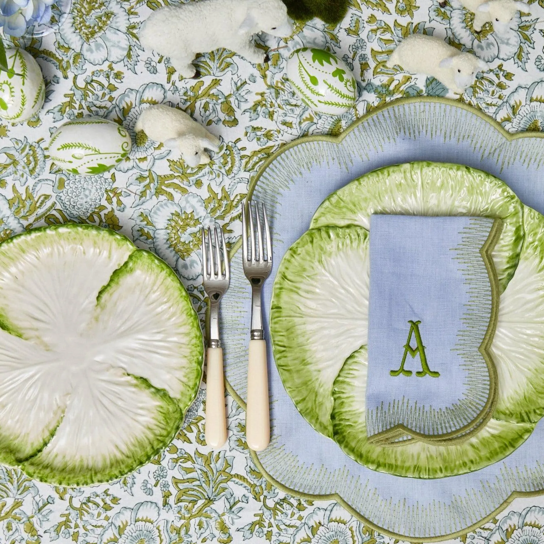 Clearance Mrs. Alice Capri Lettuce Dinner & Starter Plate (Set Of 8)
