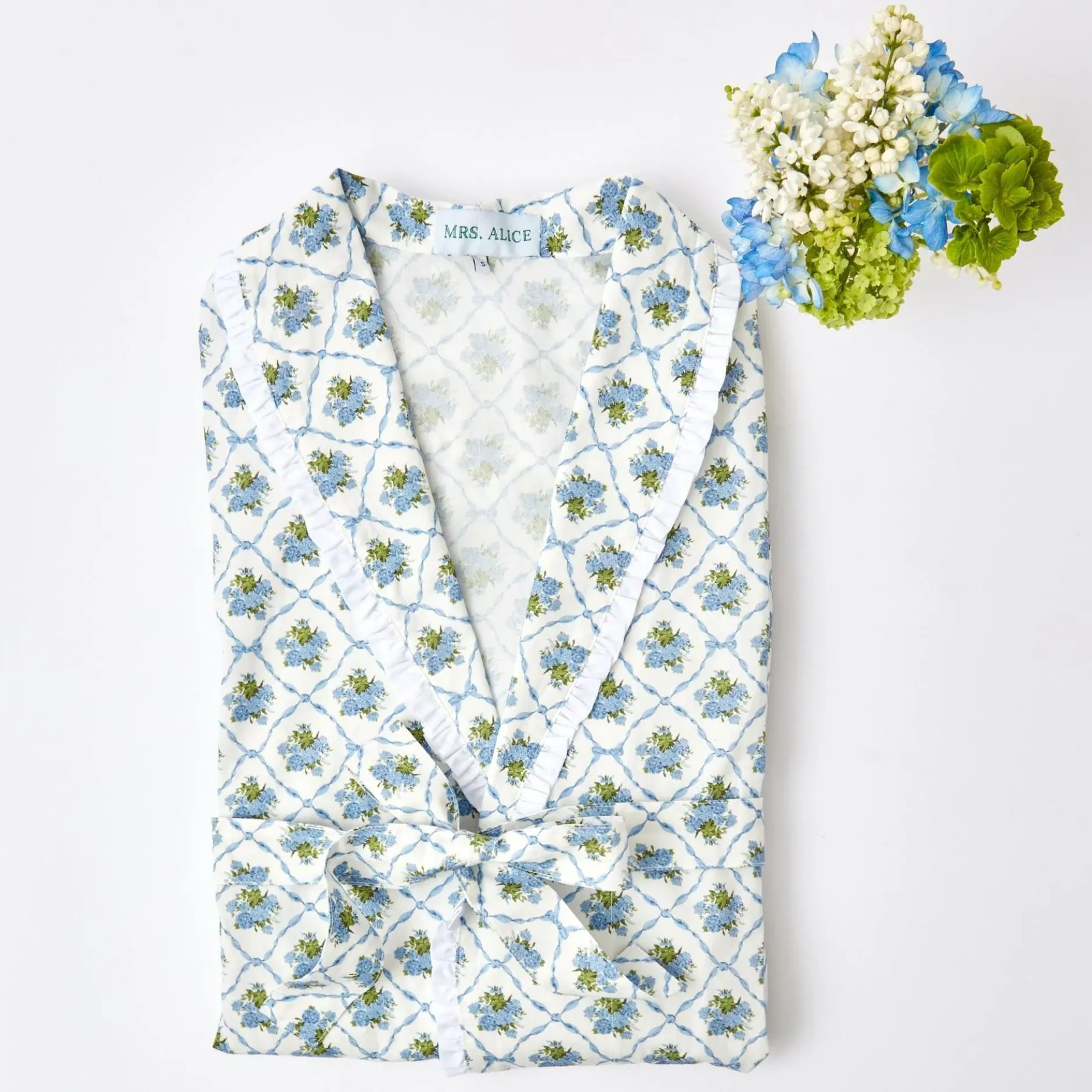 Best Mrs. Alice Children's Blue Bouquet Dressing Gown