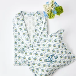 Best Mrs. Alice Children's Blue Bouquet Dressing Gown