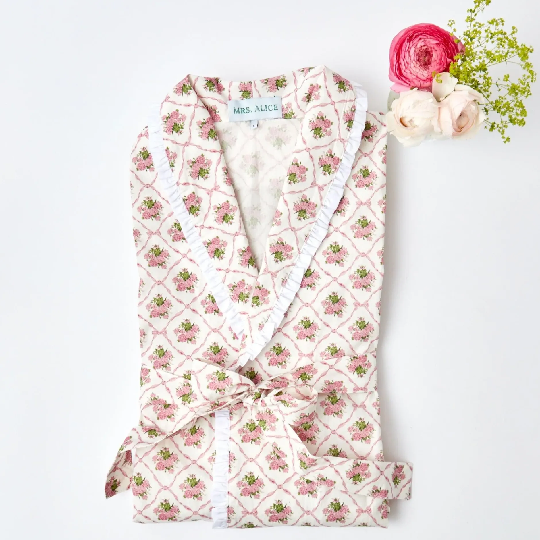 Mrs. Alice Children's Pink Bouquet Dressing Gown