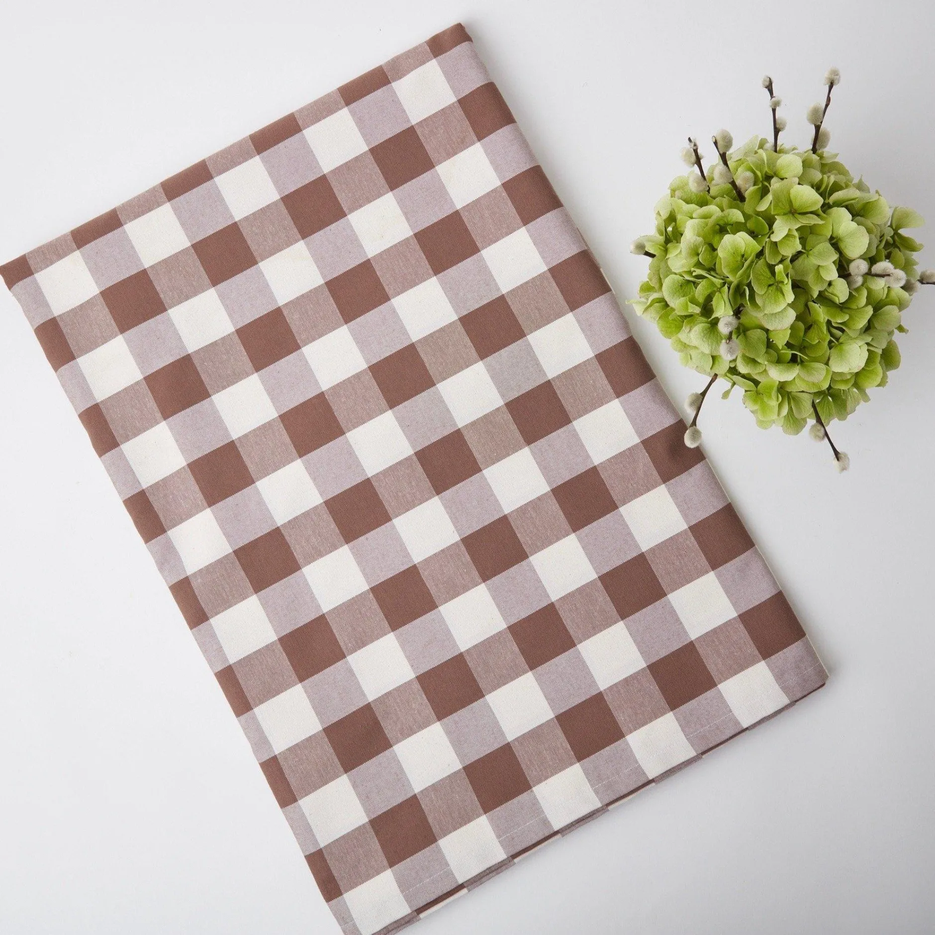 New Mrs. Alice Chocolate Gingham Tablecloth