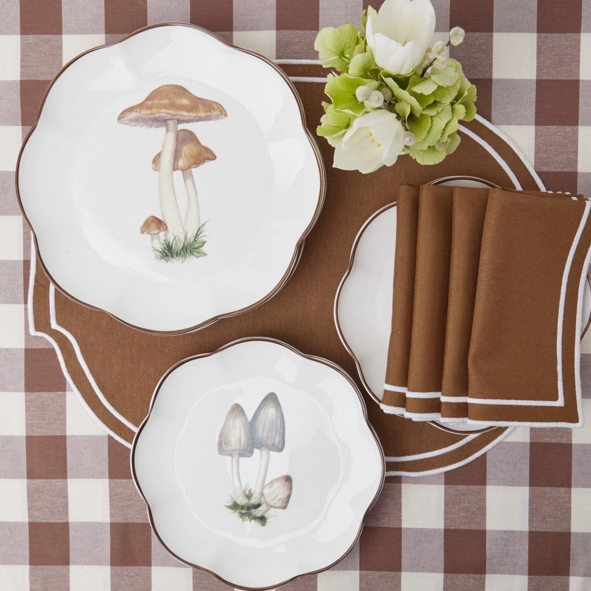 New Mrs. Alice Chocolate Gingham Tablecloth