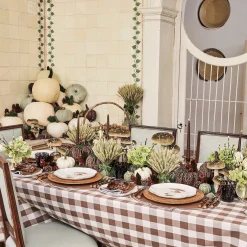 New Mrs. Alice Chocolate Gingham Tablecloth
