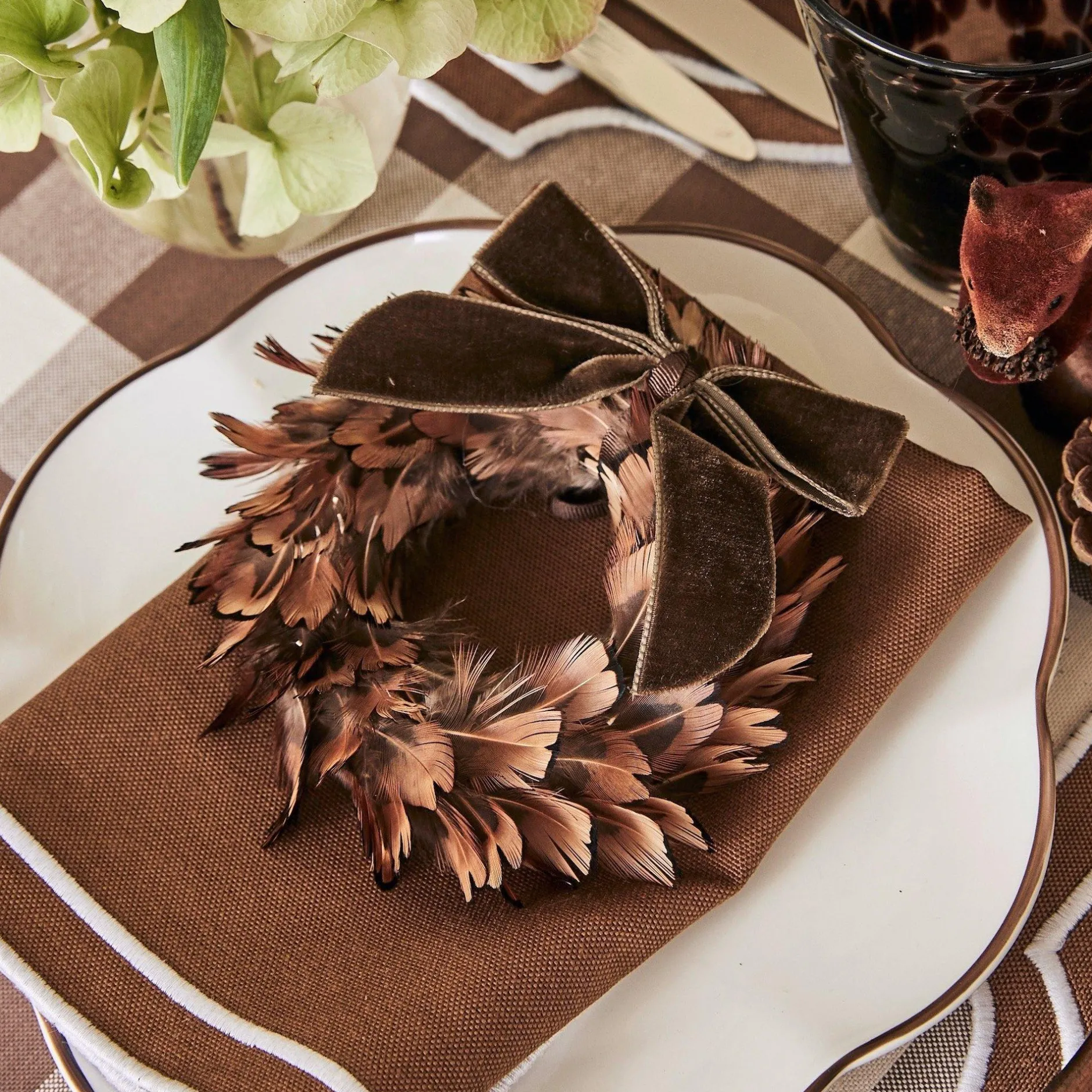 Clearance Mrs. Alice Chocolate Velvet Mini Bows (Set Of 4)