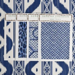 Discount Mrs. Alice Cobalt Blue Ikat Stripe Fabric