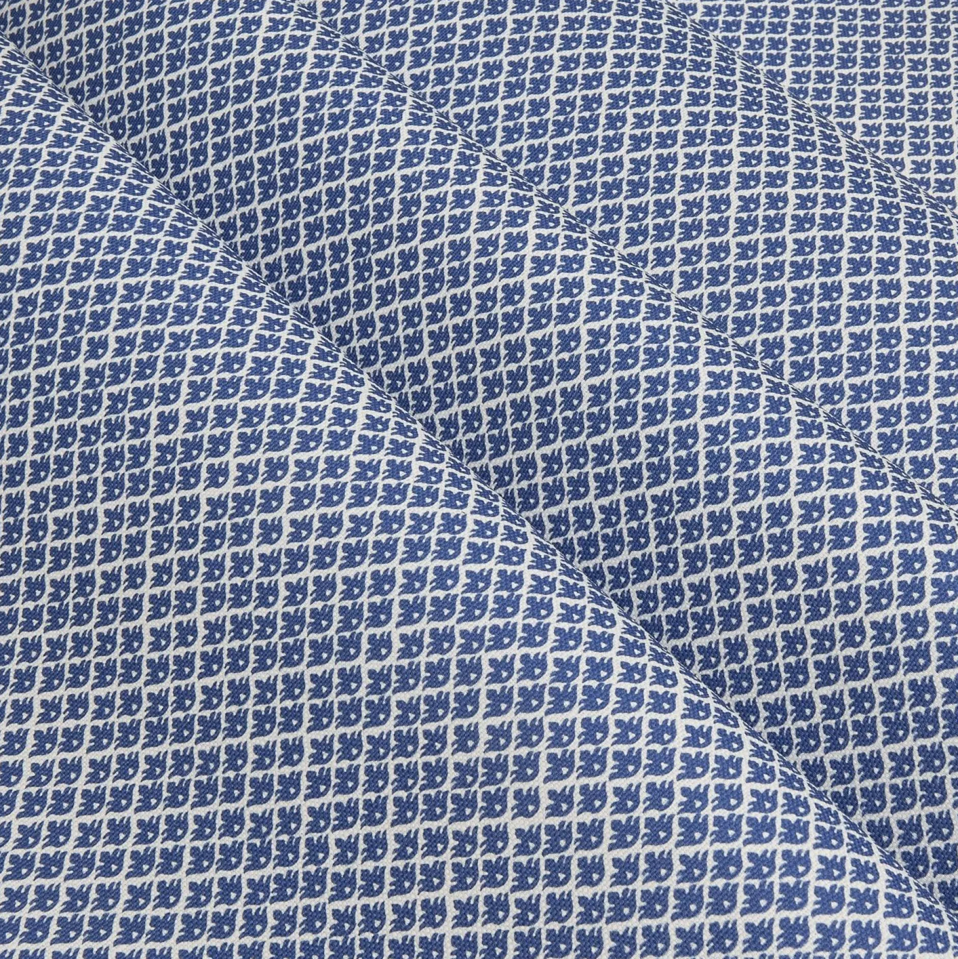 Sale Mrs. Alice Cobalt Blue Lotus Flower Fabric