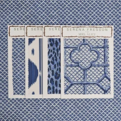 Sale Mrs. Alice Cobalt Blue Lotus Flower Fabric
