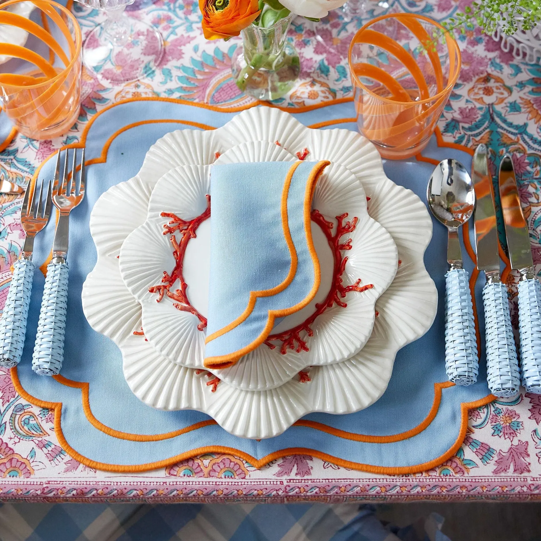 Outlet Mrs. Alice Coral Dinner & Starter Plates (Set Of 8)