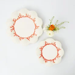 Mrs. Alice Coral Dinner & Starter Plates (Set Of 8)