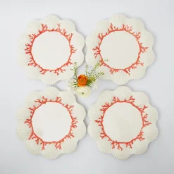 Hot Mrs. Alice Coral Dinner Plates (Set Of 4)