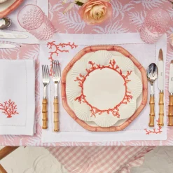 Sale Mrs. Alice Coral Linen Napkins (Set Of 4)