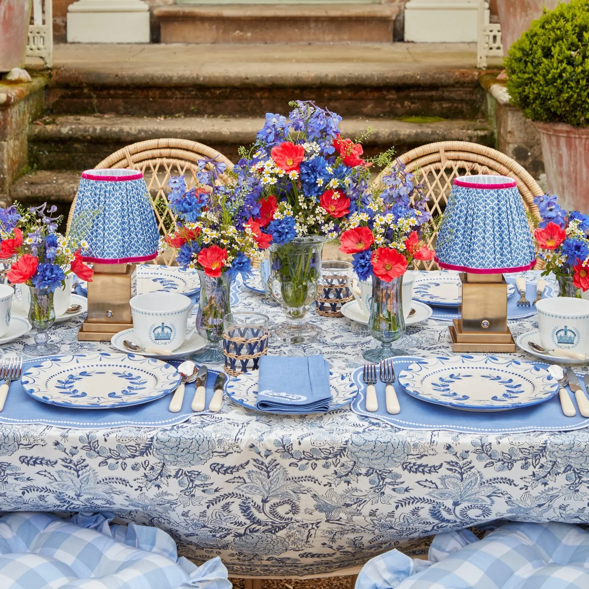 Clearance Mrs. Alice Coronation Blue Linen Napkins (Set Of 4)
