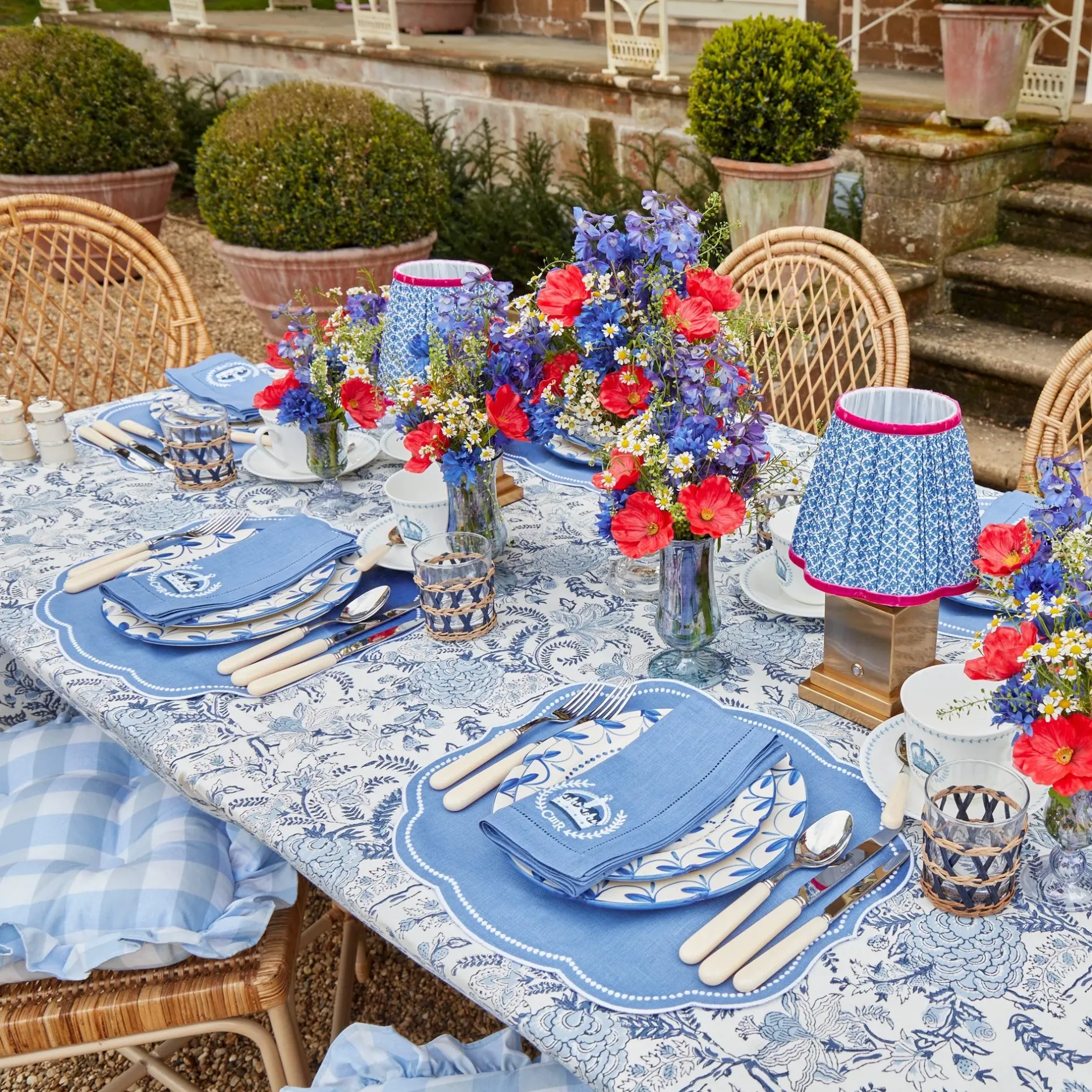 Clearance Mrs. Alice Coronation Blue Linen Napkins (Set Of 4)