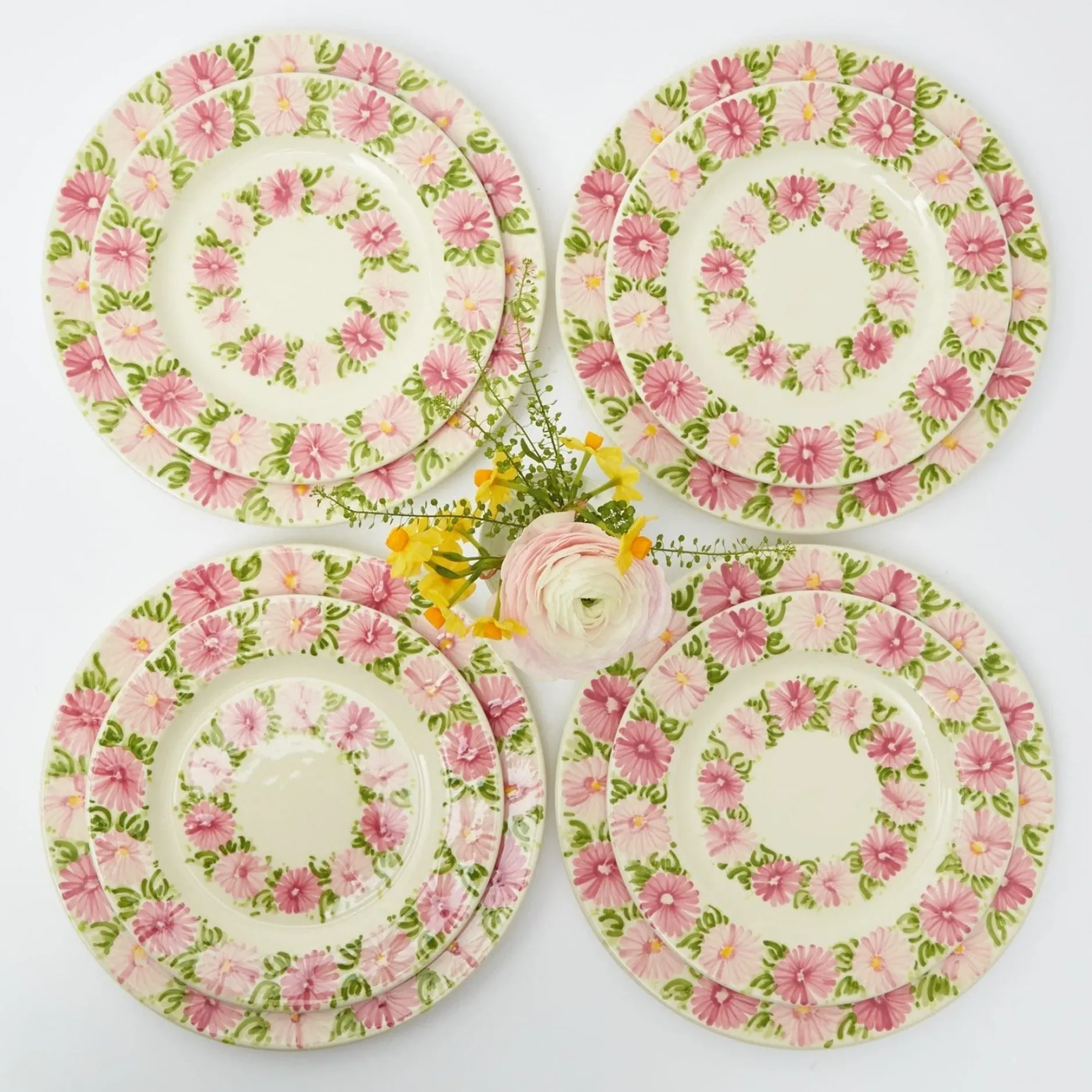 Outlet Mrs. Alice Dahlia Garland Dinner & Starter Plates (Set Of 8)