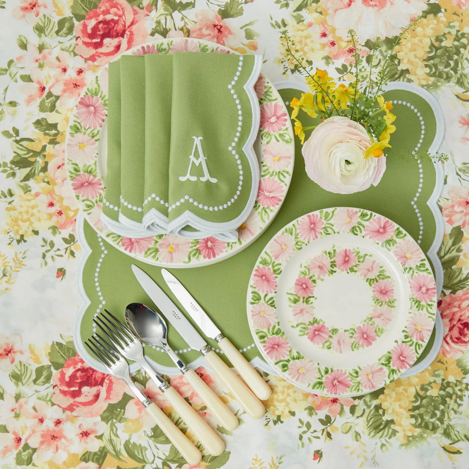 Outlet Mrs. Alice Dahlia Garland Dinner & Starter Plates (Set Of 8)
