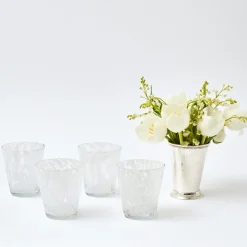 Discount Mrs. Alice Dappled White Water Glasses (Set Of 4)