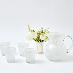 Discount Mrs. Alice Dappled White Water Glasses (Set Of 4)