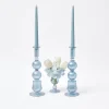 Best Mrs. Alice Delphine Blue Candle Holders (Pair)