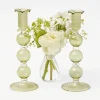 Best Mrs. Alice Eden Green Fluted Candle Holders (Pair)