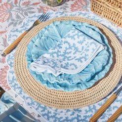 Clearance Mrs. Alice Edie Blue Coral Napkins (Set Of 4)
