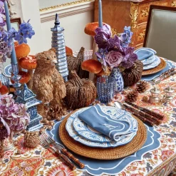 Mrs. Alice Elodie Blue Candle Holders (Pair)