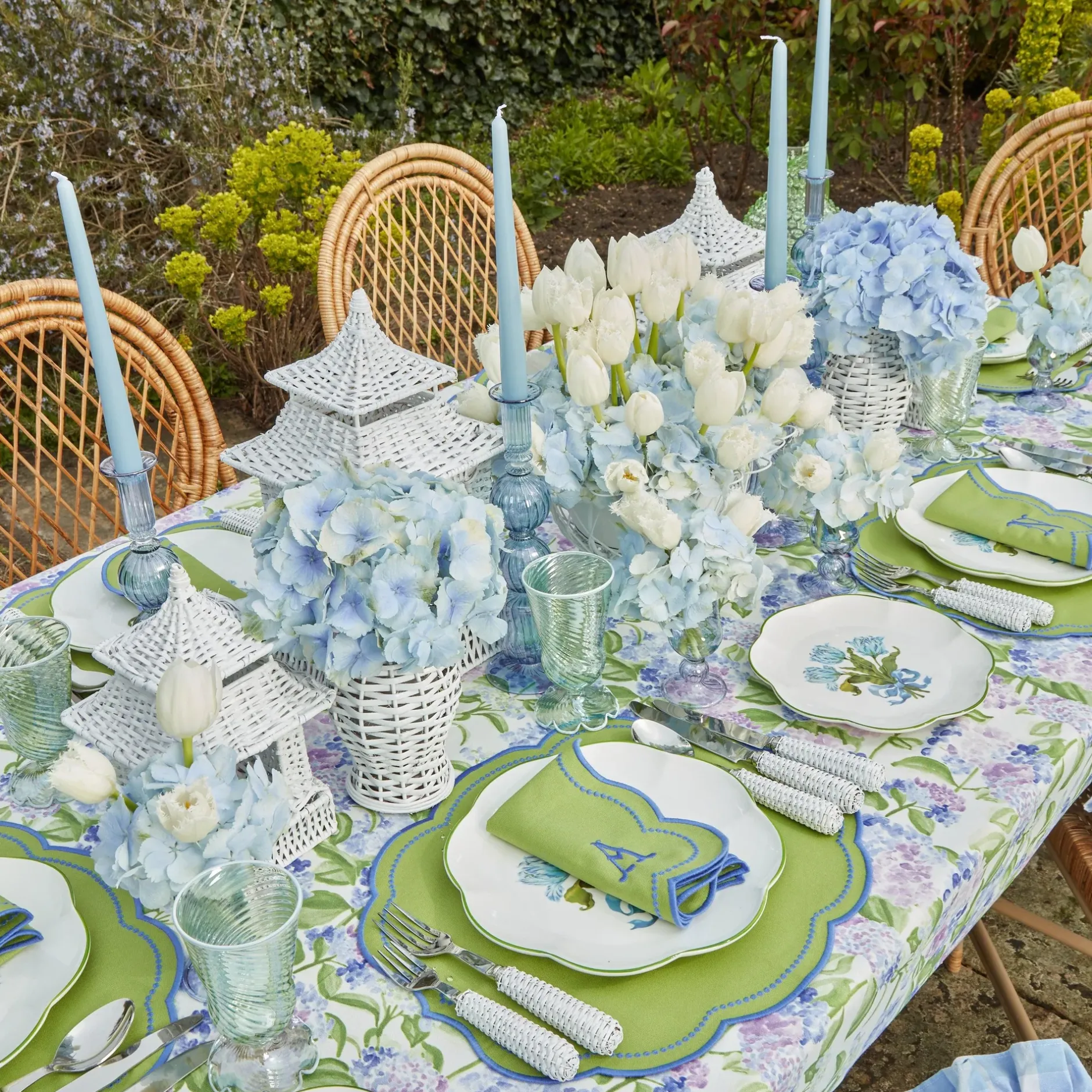 Discount Mrs. Alice Eloise Green And Blue Placemats (Set Of 4)